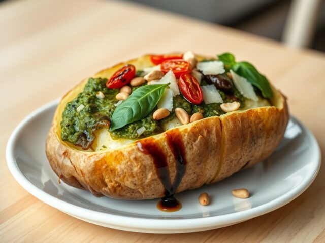 Gepofte pesto aardappel