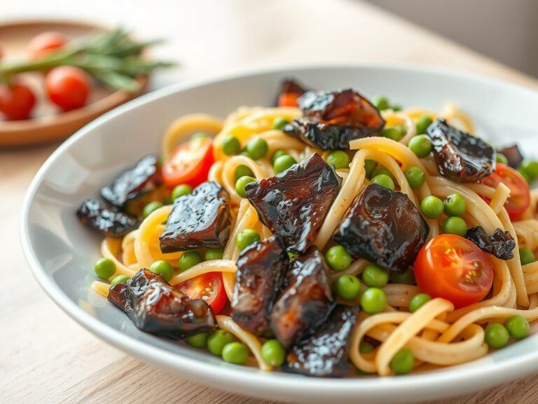 Gerookte palingsalade met pasta en asperges