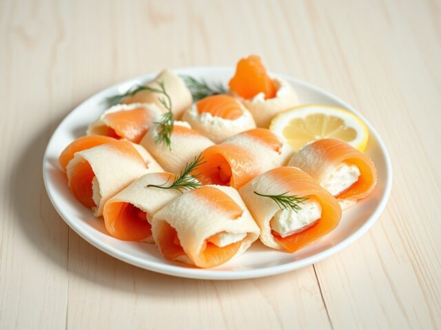 Gerookte zalmrolletjes