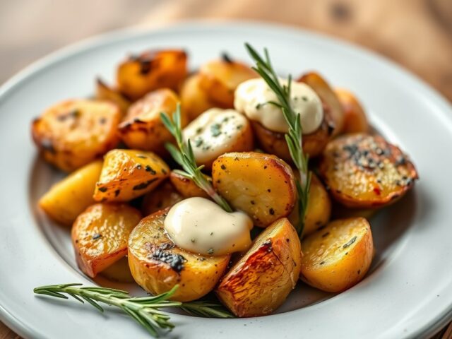 Geroosterde aardappelen met ganzenvet — AI-gegenereerde illustratie