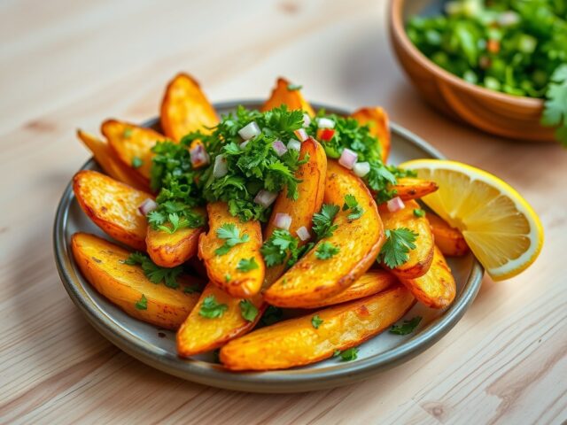 Geroosterde aardappelen met koriandersalsa
