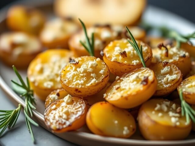 Geroosterde aardappels met gepofte knoflook