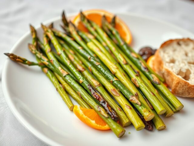 Geroosterde asperges met sinaasappel