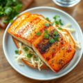 Geroosterde Atlantische zalm op toast