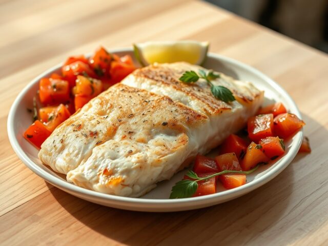 Geroosterde kabeljauw met tomatensalsa