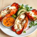 Geroosterde kreeft met dressing van passievruchten