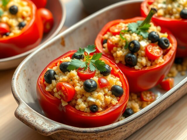 Geroosterde Paprika met Couscous en Kaas