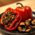 geroosterde paprika met oosters gehakt