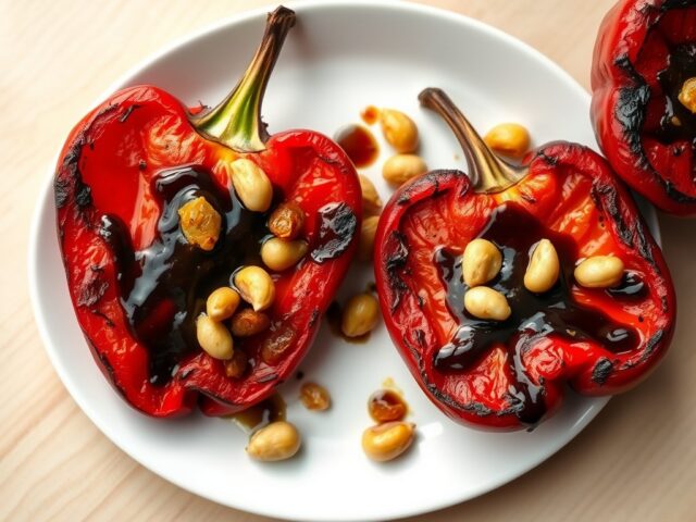 Geroosterde Rode Paprika met Dressing