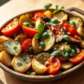Geroosterde zomergroenten met basilicumdressing
