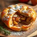 Gesloten taart met appel en calvados