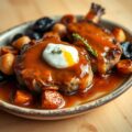 Gestoofde schouderkarbonades met sinaasappelsaus