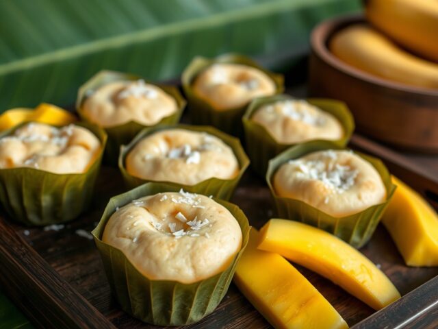 Gestoomde bananen muffins