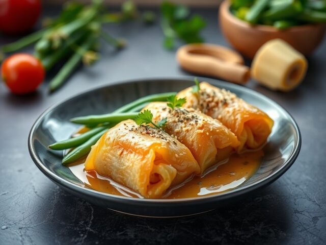 Gestoomde tongrolletjes met kervelsausje