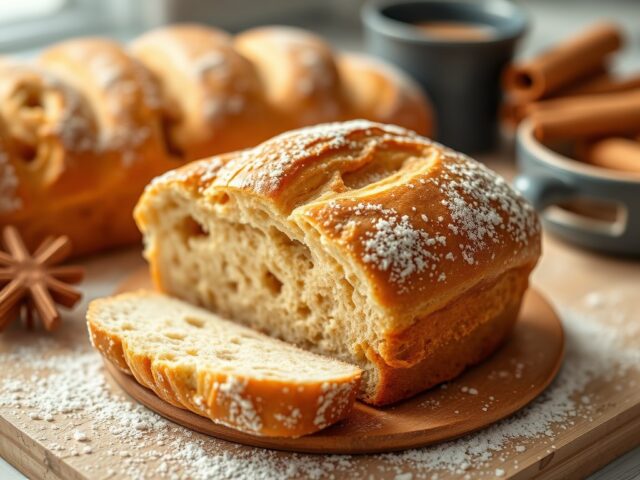 Gevlochten kaneelbrood — AI-gegenereerde illustratie