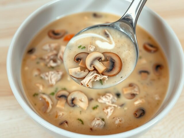 Gevogelteroomsoep met champignons