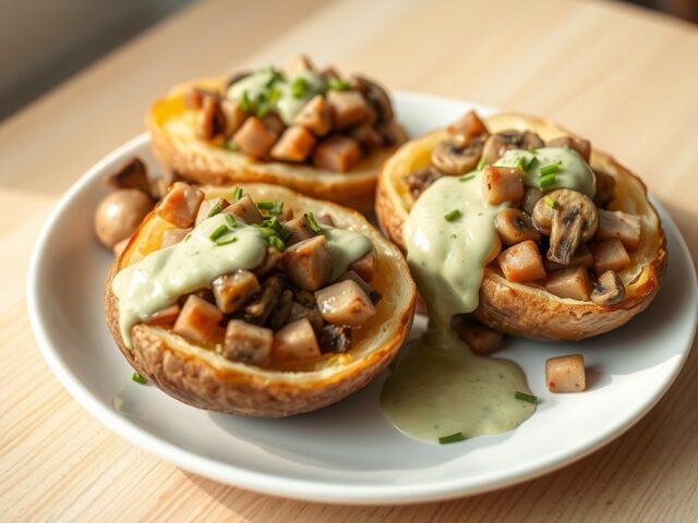 Gevulde aardappels met dillesaus