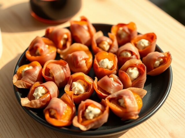Gevulde abrikozen met pancetta