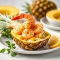 Gevulde ananas met Hollandse garnalen