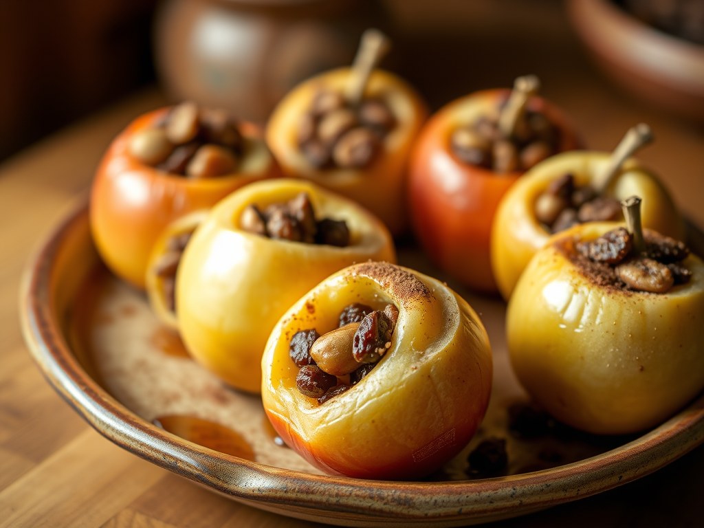 Gevulde appels uit de oven., AI-gegenereerde illustratie
