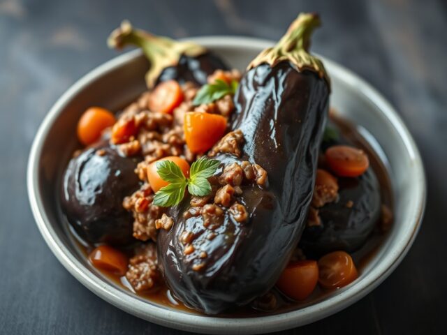 Gevulde aubergine — AI-gegenereerde illustratie