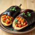 Gevulde aubergines