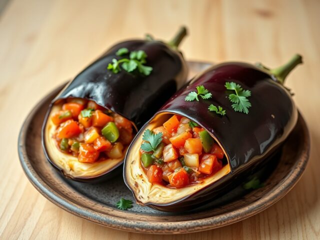 Gevulde aubergines