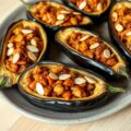 Gevulde aubergines