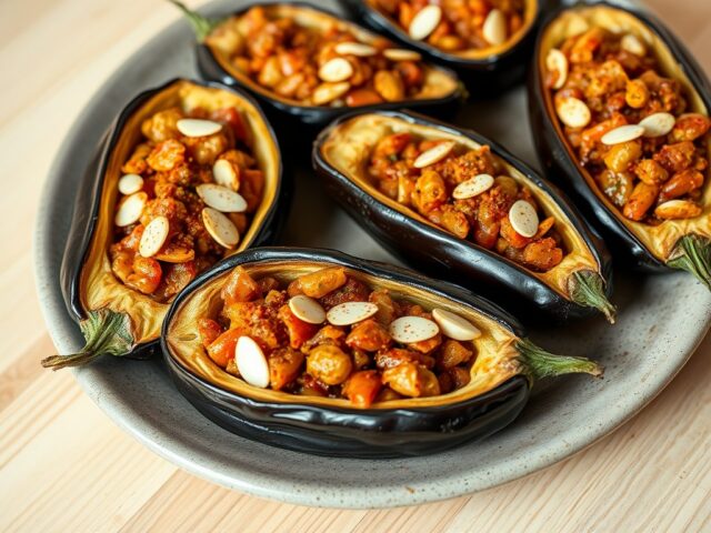 Gevulde aubergines
