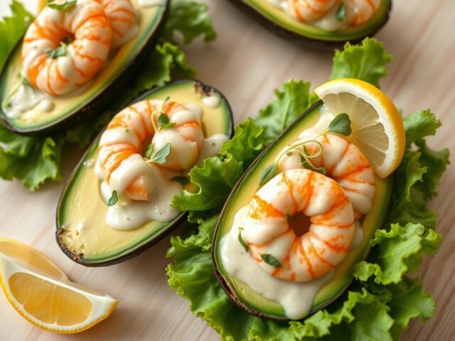 Gevulde avocado’s met reuzengarnalen