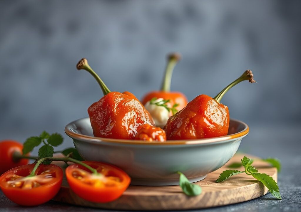 Gevulde babypaprika, AI-gegenereerde illustratie