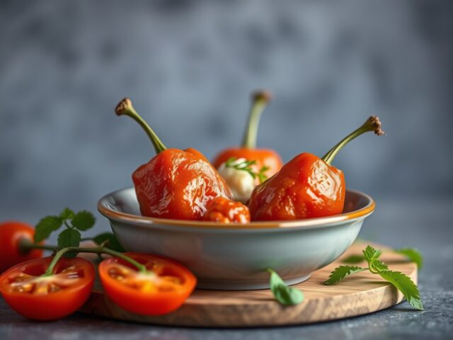 Gevulde babypaprika — AI-gegenereerde illustratie