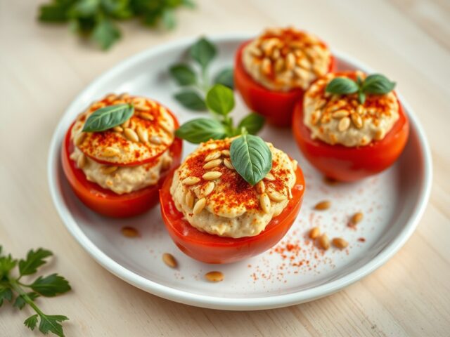 Gevulde chili tomaten