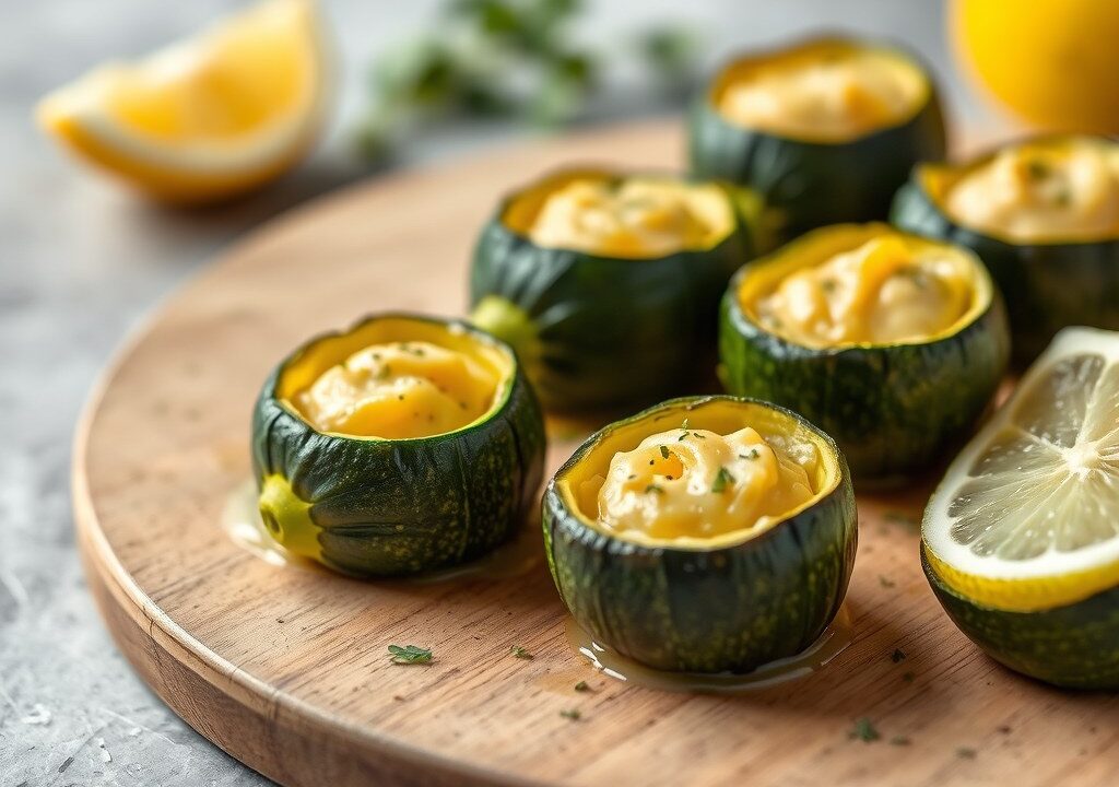 Gevulde courgette bloemen, AI-gegenereerde illustratie