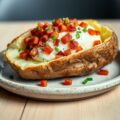 Gevulde gepofte aardappel