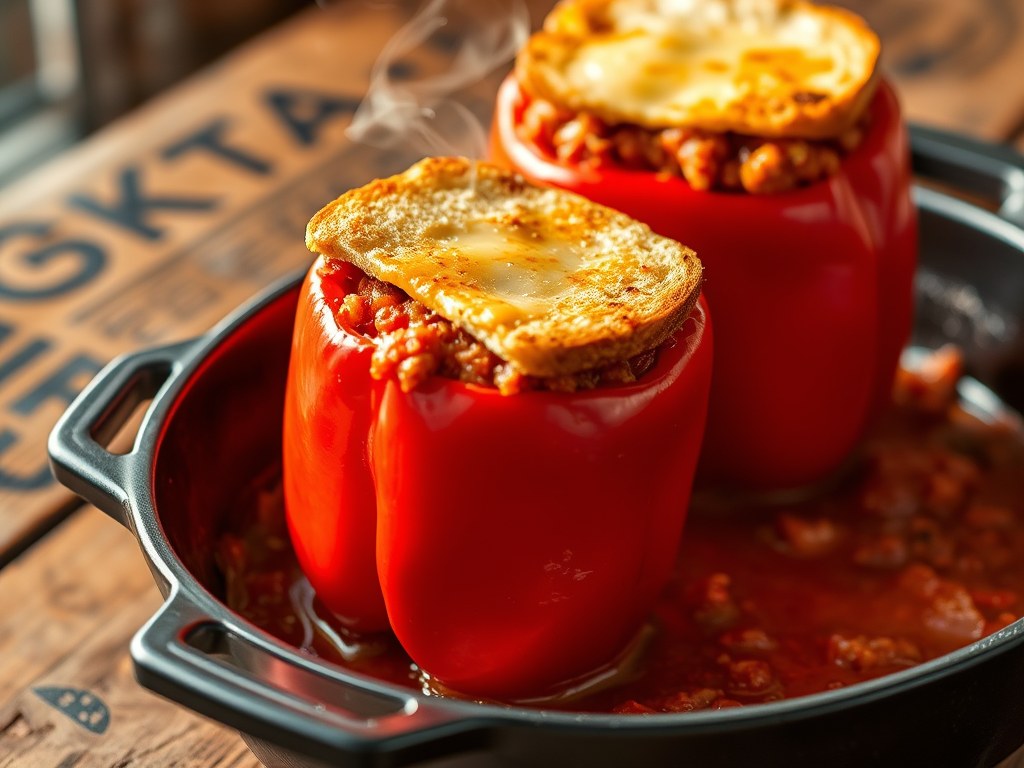 Gevulde Goulash paprika, AI-gegenereerde illustratie