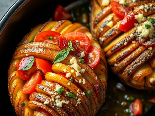 Gevulde Hasselback aardappelen