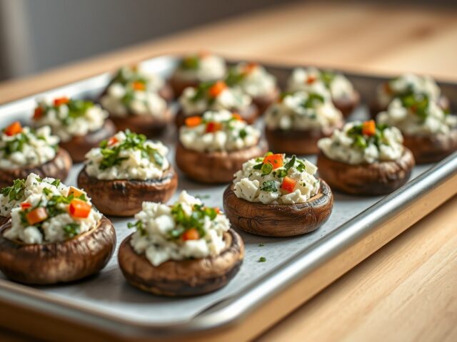 Gevulde kastanjechampignons met Boursin