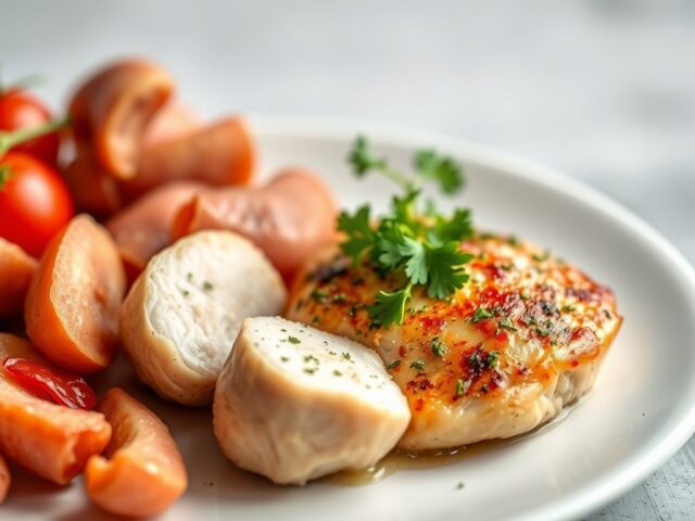 Gevulde kipfilet met parmaham — AI-gegenereerde illustratie
