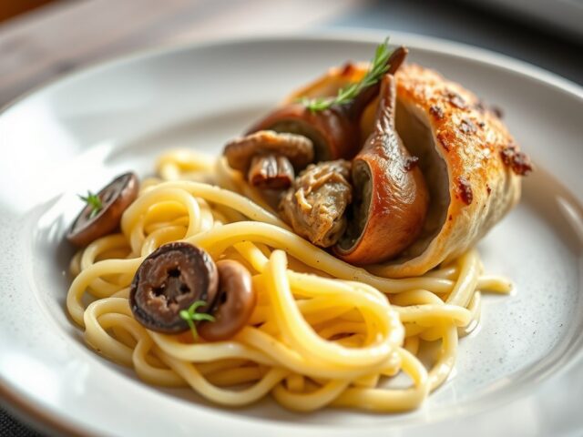 Gevulde konijnenbout met spätzle