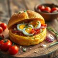 gevulde maisbol met bacbacon