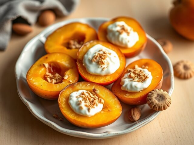 Gevulde nectarines met amandelkoekjes