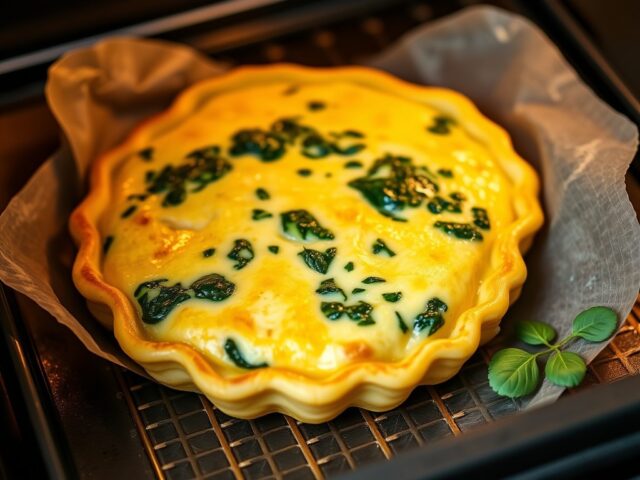 Gevulde pannekoeken met spinazie in de oven
