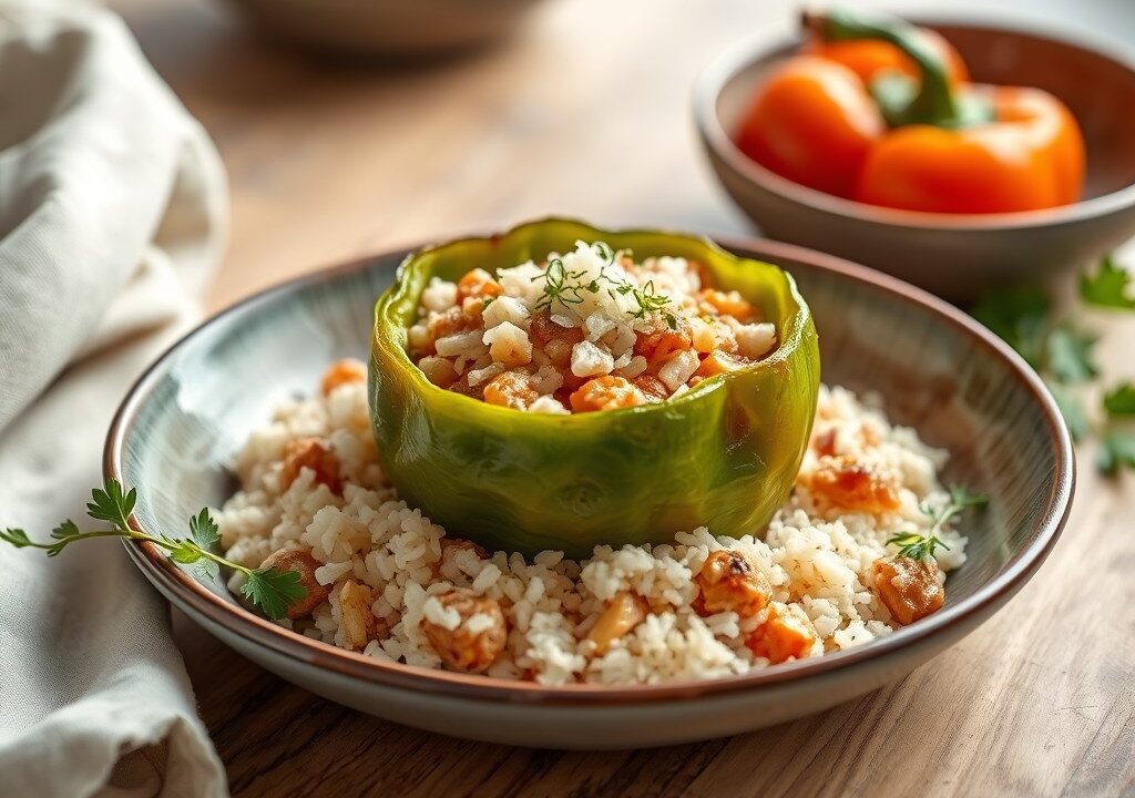 Gevulde paprika’s – Plnene papriky, AI-gegenereerde illustratie