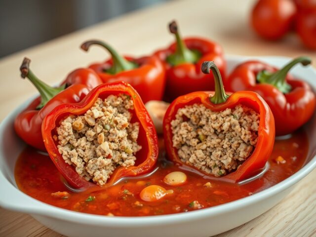 Gevulde paprika in vastenstijl