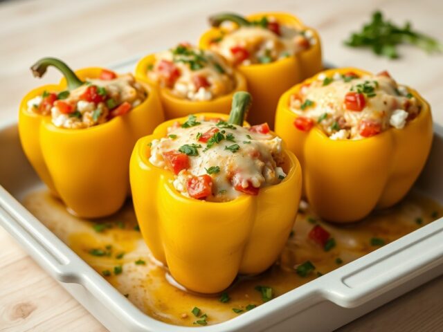 Gevulde paprika met huttekase