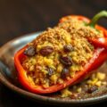 Gevulde paprika met kerrierijst