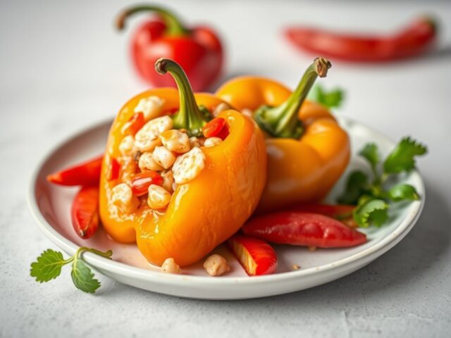 Gevulde paprika met krab