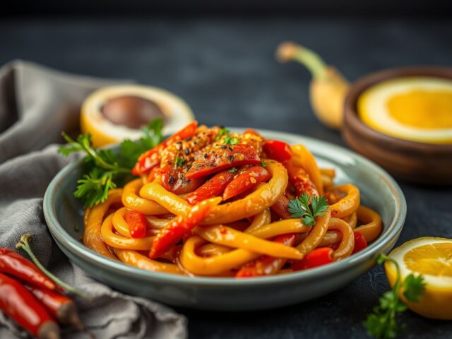 Gevulde paprika (runvlees) — AI-gegenereerde illustratie