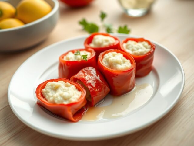 Gevulde paprikarolletjes